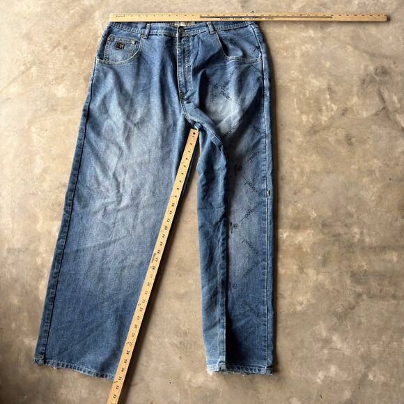 VINTAGE PELLE PELLE JEANS BAGGY Y2K 00S SKATE GRUNGE FITS 38X32 - Picture 4 of 6